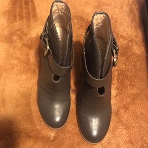 JustFab faux brown leather boots. Never worn pristine condition.